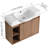 26'' Wall-Mounted Bathroom Vanity with White Ceramic Sink & Soft-Close Door-684558391