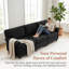 Canapé en velours côtelé à assise profonde de 94 po à 3 places Vero | Éponge et accoudoirs épaissis à rebond élevé, coussins amovibles, structure robuste en composite et bois massif pour le salon, l’appartement et le bureau-2007933148