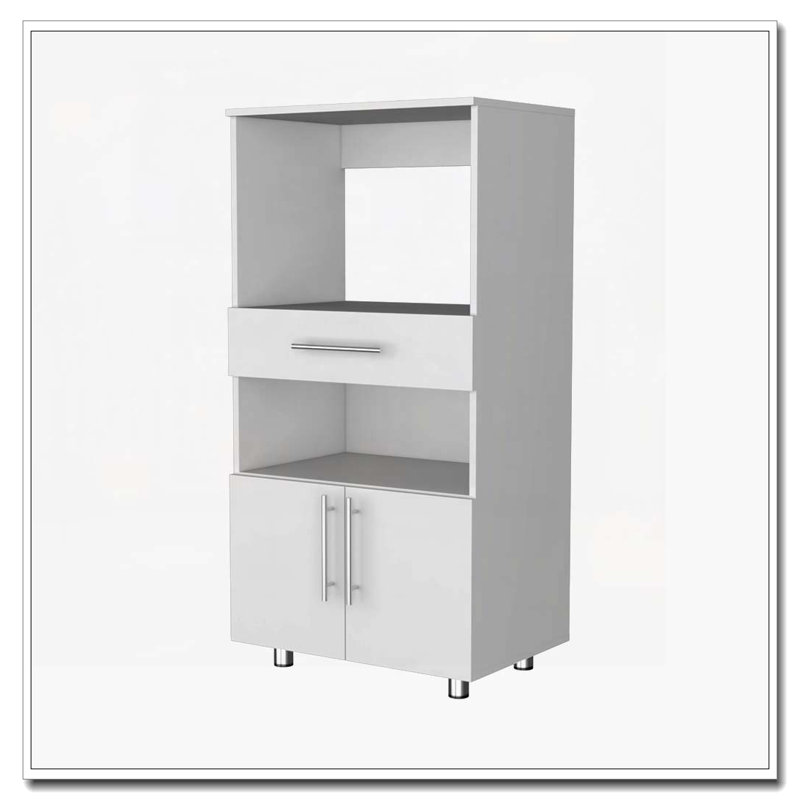 White Pantry Cabinet Microwave Stand