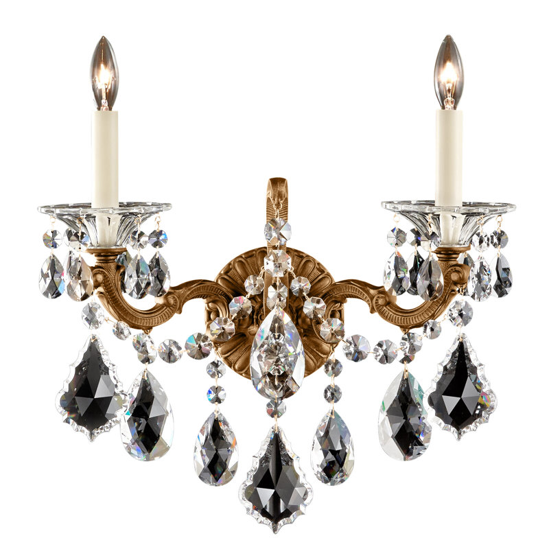 La Scala 2 - Light Candle Wall Light, Etruscan Gold, Handcut Clear
