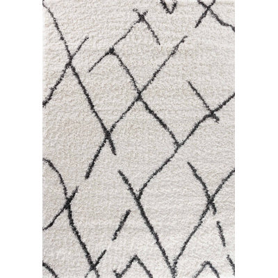 Tevis Geometric Shag Area Rug