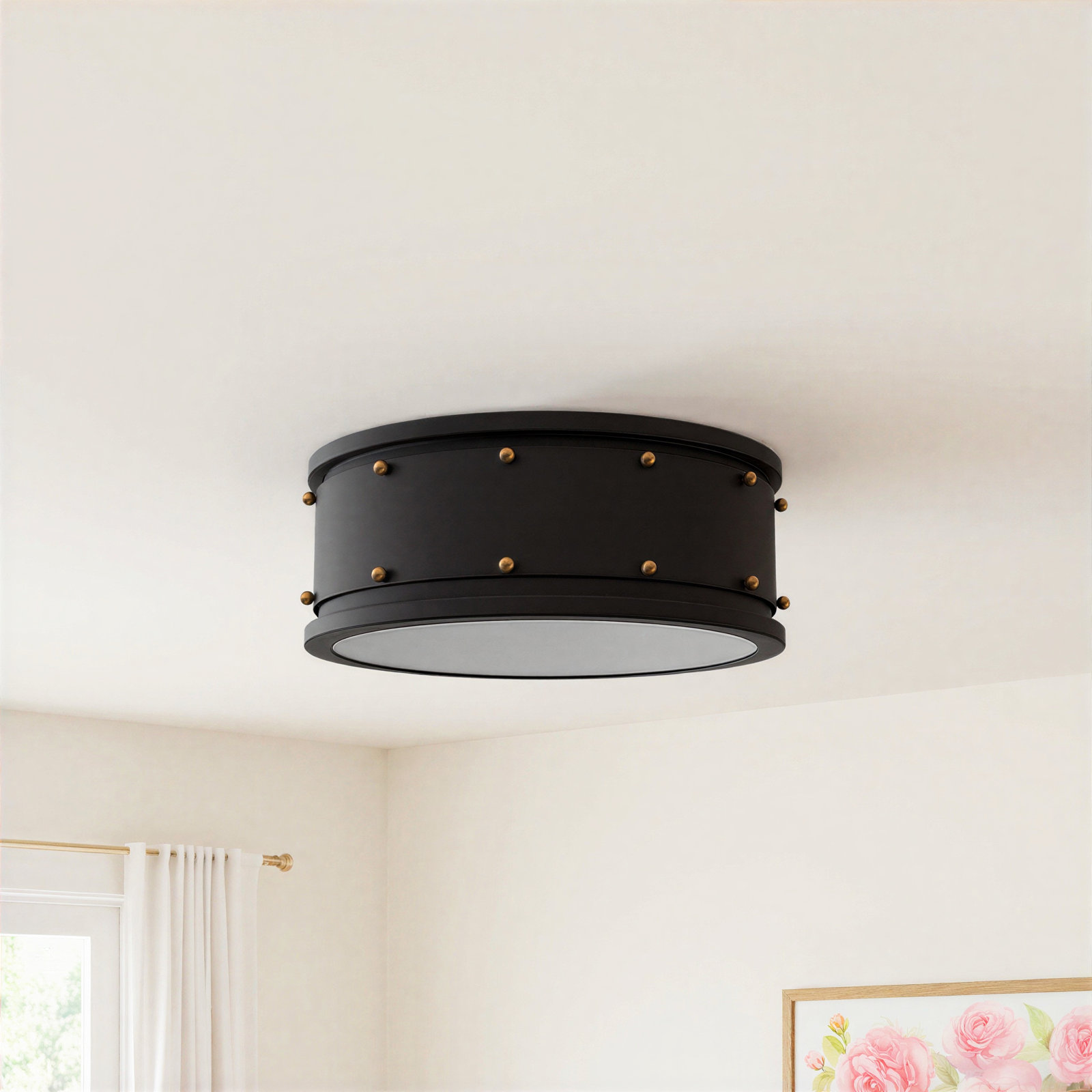 Priyanka 2 Light Glass Flush Mount