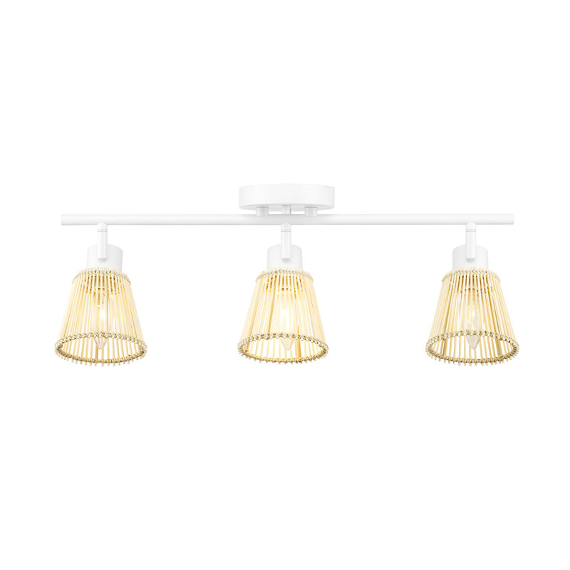 Ensemble de rail d'éclairage à 3 lumières Afreena, Blanc, H 6,88 po x L 4,75 po x P 4,75 po