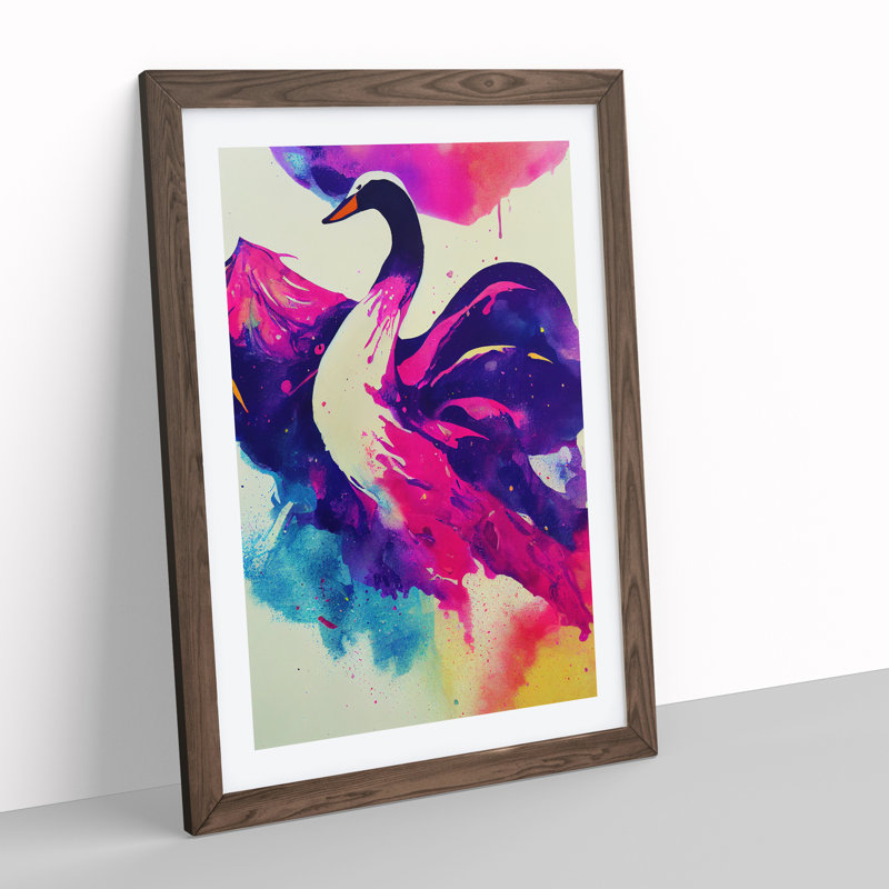 Swan in Watercolour - Framed Print