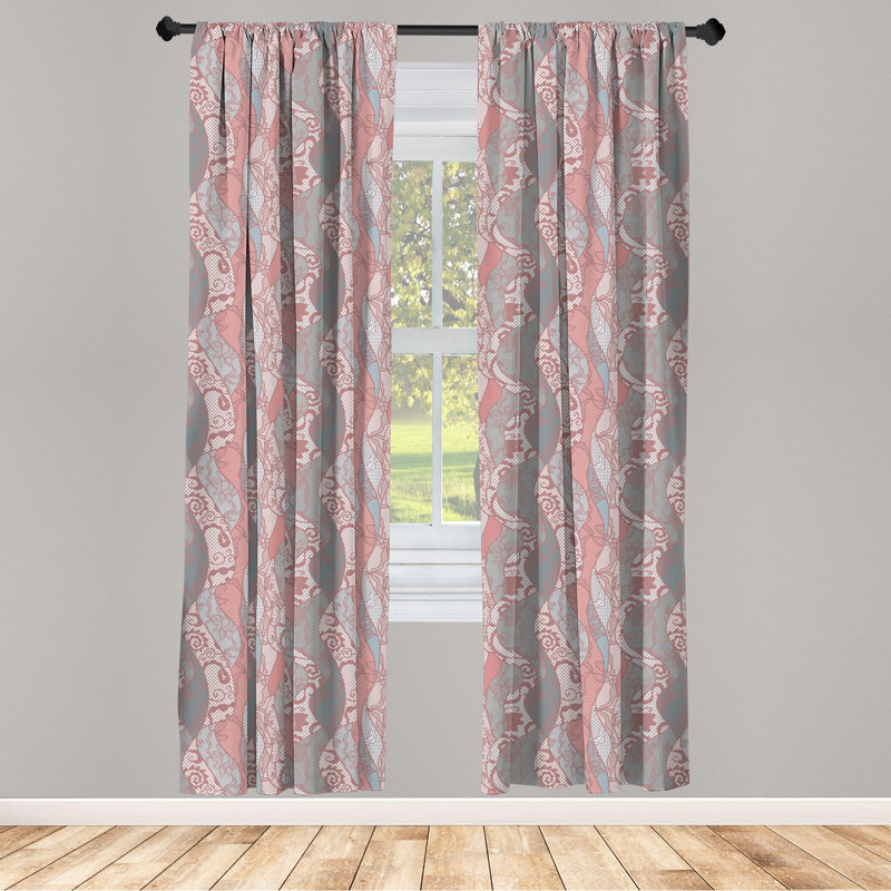Floral Semi-Sheer Rod Pocket Curtain Panels, 28" x 63"