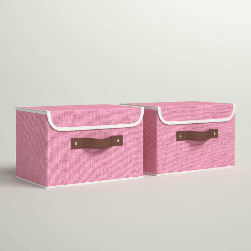 Ensemble de boîtes en tissu, Rose, H 10 po x l 155 po x P 10 po