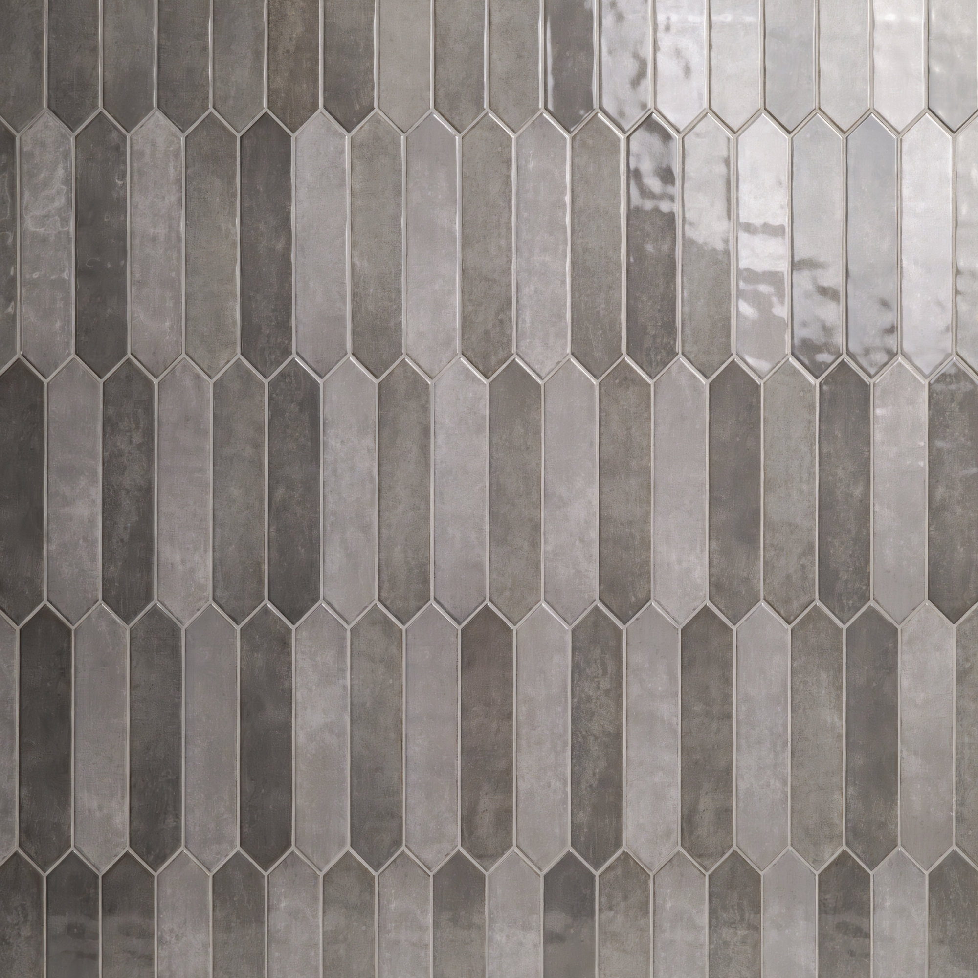 Hoku 2.5 in. x 13 in. Glossy Ceramic Picket Wall Tile, Shadow