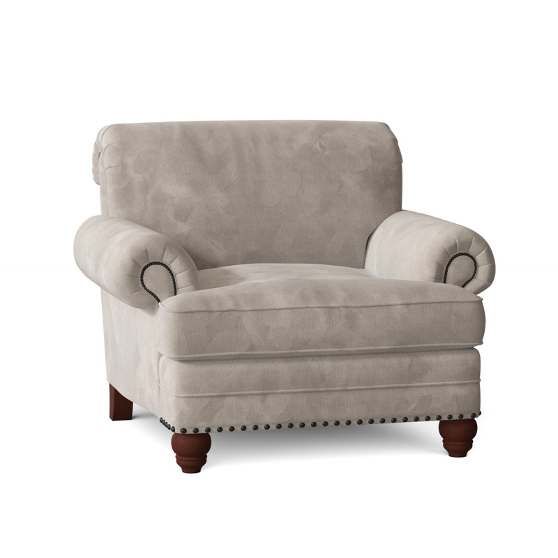 Fauteuil Ballester, Laiton foncé, Velours performance beige 10 tweets, Manhattan