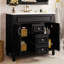 Meuble-lavabo 36 po avec lavabo supérieur, armoire de rangement moderne avec 2 portes à fermeture douce et 2 tiroirs, meuble-lavabo simple-870159674