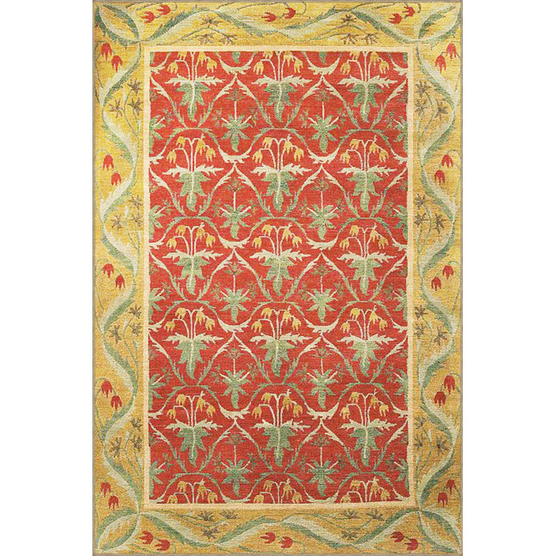 Tapis lavable à motif floral jaune, Sous-tapis carré 3 pi 3 po inclus