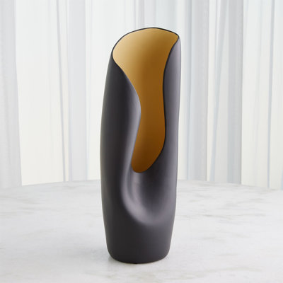 Avian Vase-Black/Gold-Sm