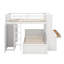 Lit mezzanine double avec lit autonome, bureau et garde-robe-986386255