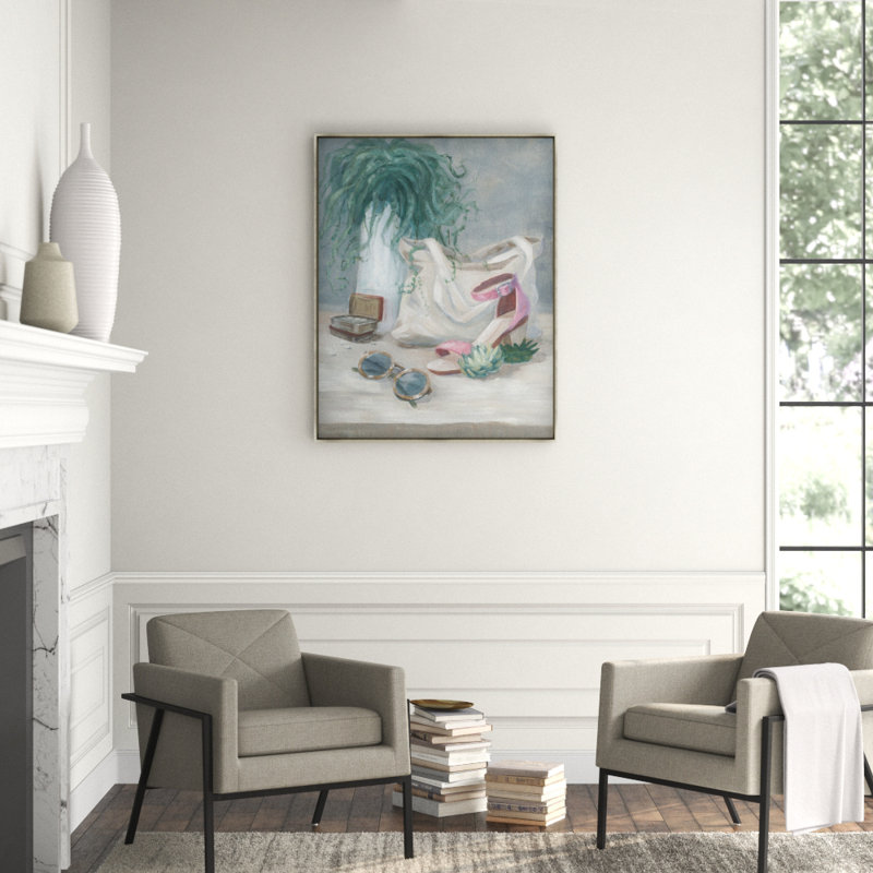 Spring Picnic Print by Helen Parker, 47.5" H x 37.5" W x 1.5" D, Glass Coat