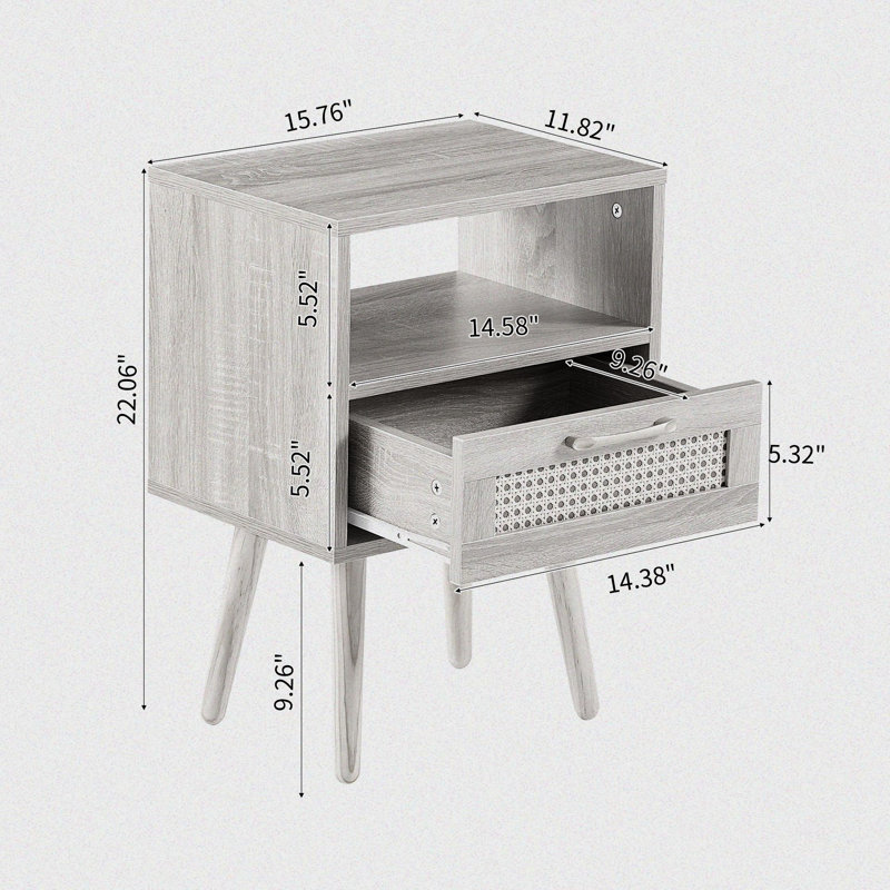 Table de chevet Soan, Naturel