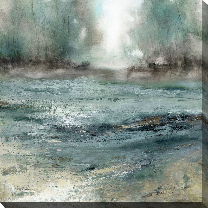 Wooded Sanctuary par Carol Robinson - Peinture, L 18 po x H 18 po, Toile tendue