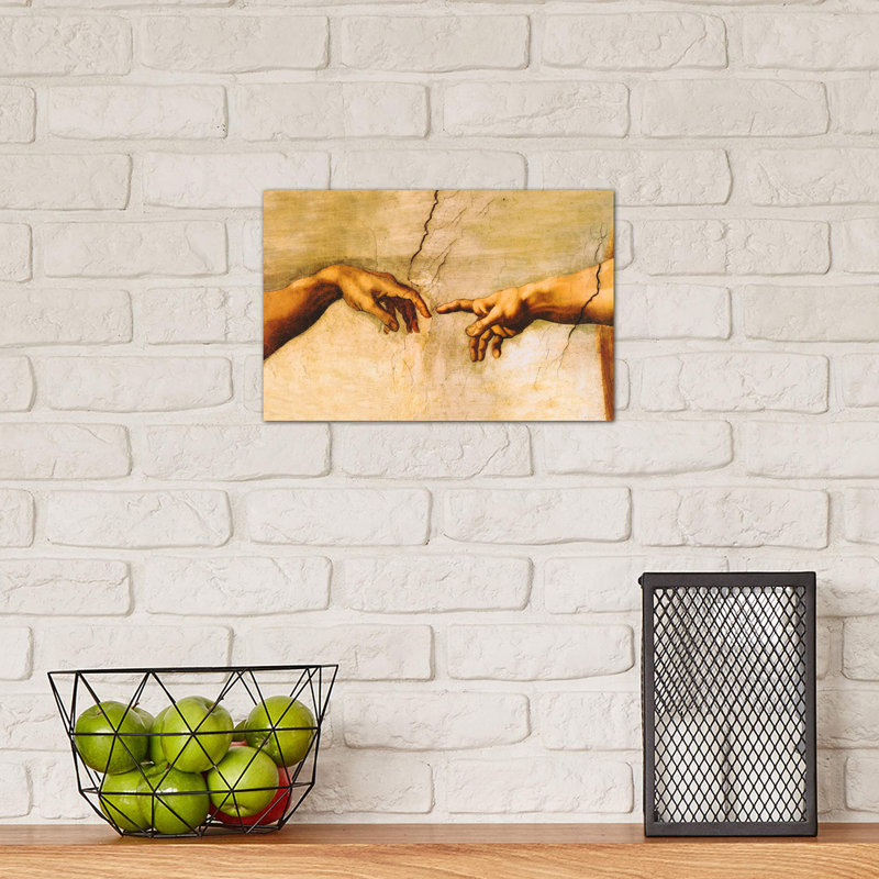 The Creation Of Adam, C.1510 by Michelangelo - Floater Frame Painting on Canvas, No Frame