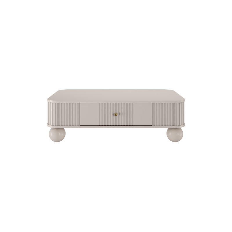 Dayzee Coffee Table with Storage, Cashmere/Gold Top/Cashmere Base