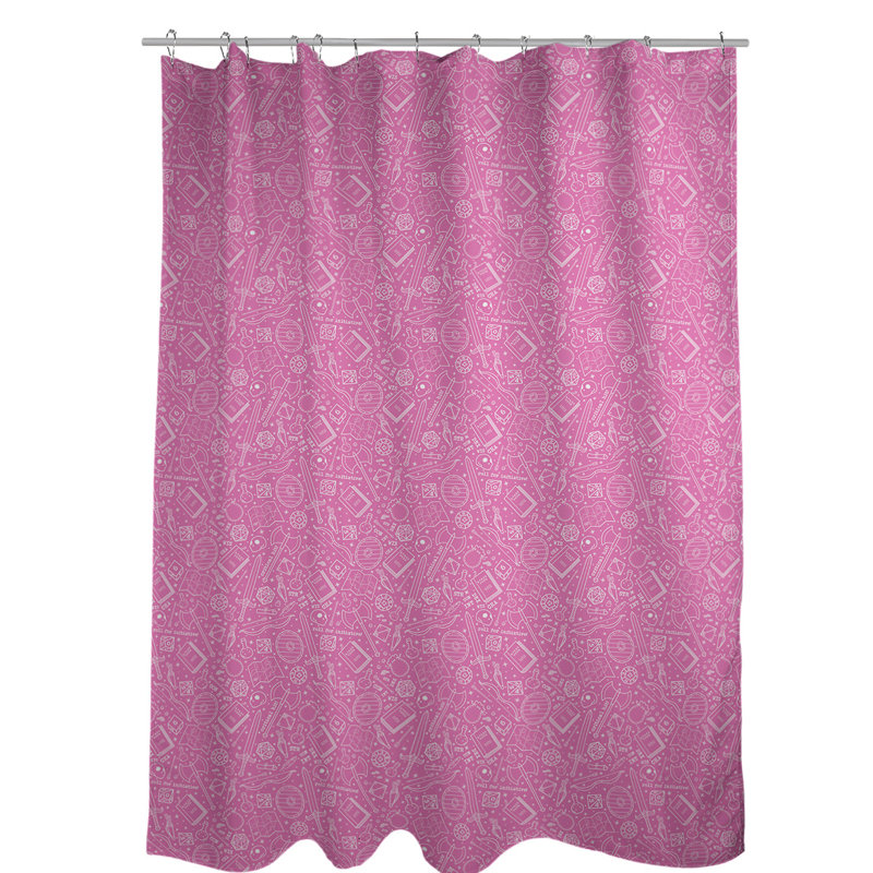 Rideau de douche simple classique RPG, Rose / blanc