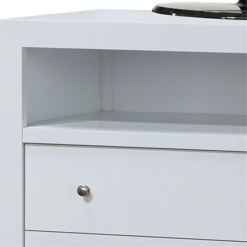 Élégant coffre média transitionnel blanc