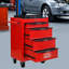 Armoire à outils multifonctionnelle 20 po à 4 tiroirs, avec roulettes, rouge et noir, glissières à roulement pour glissières en métal à ouverture douce, surface de rangement supplémentaire fréquemment utilisée-2011770894