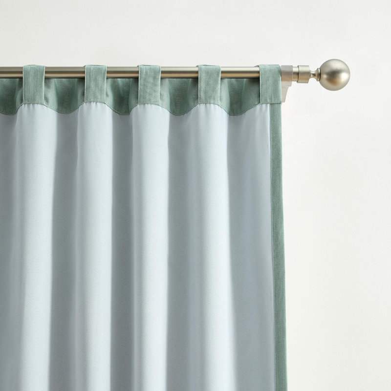 Lenox Serene Blackout Window Curtain, Ivory - 52"W x 84"L, Spa Blue, 52"W x 108"L