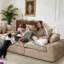 Canapé d'angle modulaire en forme de L de 143,2 pouces, grand canapé combiné moelleux et confortable avec console-680619135