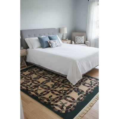 Tapis beige moderne à motif floral 5X8