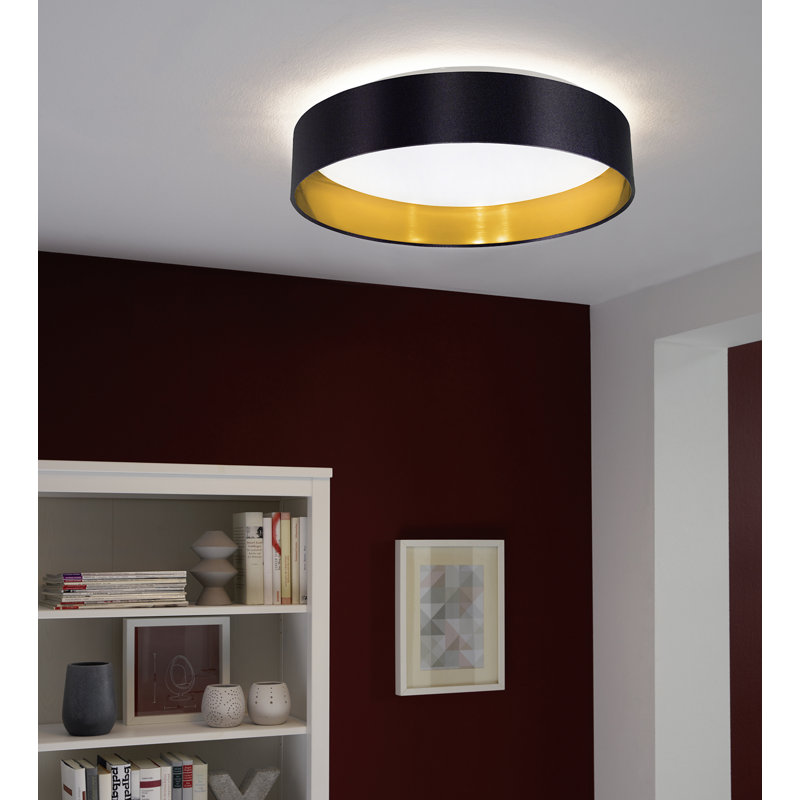 Newville LED Flush Mount, Black/Gold