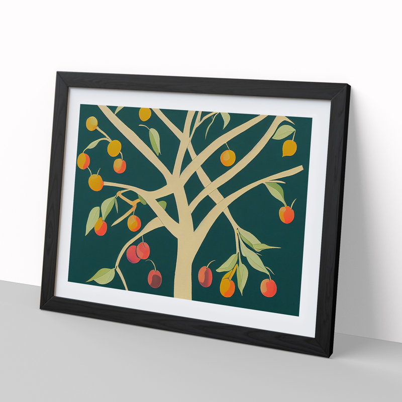 Fruit Tree Abstract - Framed Print, Black Framed, 34cm H x 46cm W x 2cm D
