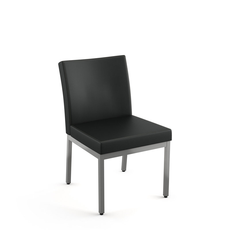 Chaise rembourrée Driggers, Gris, Noir