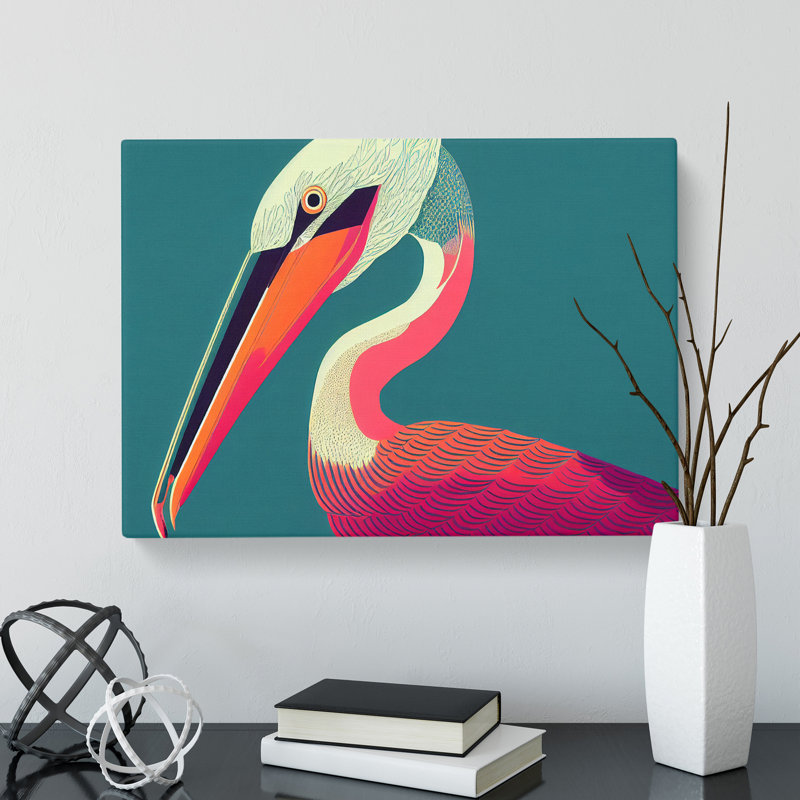 Modern Pelican Abstract - Wrapped Canvas, 50cm H x 76cm W x 3cm D