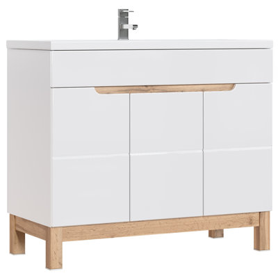 India-Rose 1000cm Bathroom Vanity Base Only in White