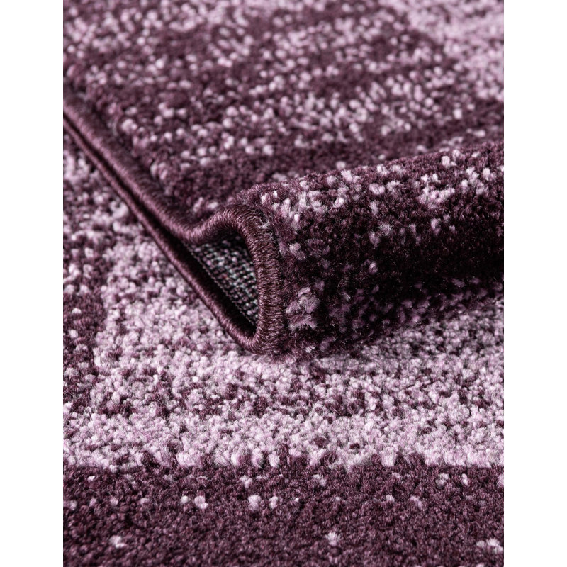 Tapis mauve à motif géométrique Sahr, Rectangle 3 pi 3 po x 5 pi 3 po