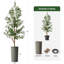 Arbre artificiel dans un pot de fleurs moderne, décoration d'arbre en soie d'olivier artificiel (pot et arbre)-424482374-424482375
