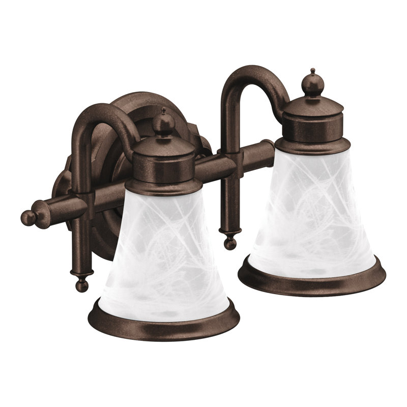 Éclairage pour salle de bain 2 lumières Waterhill, Bronze huilé