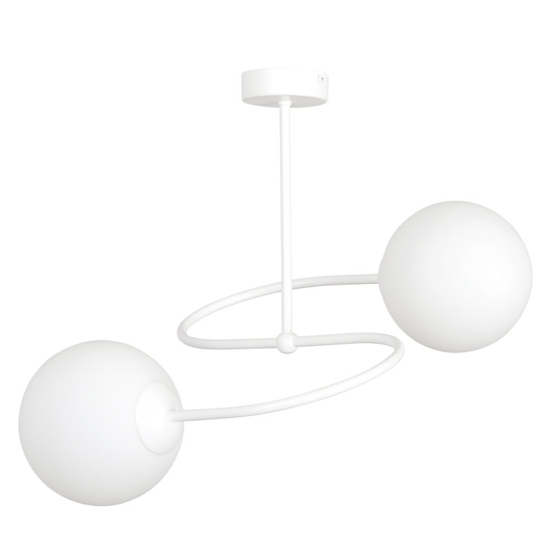Faro Glass Semi Flush Mount, White