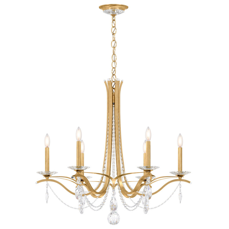 Vesca 6 - Light Chandelier, Heirloom Gold, Clear Heritage Crystal