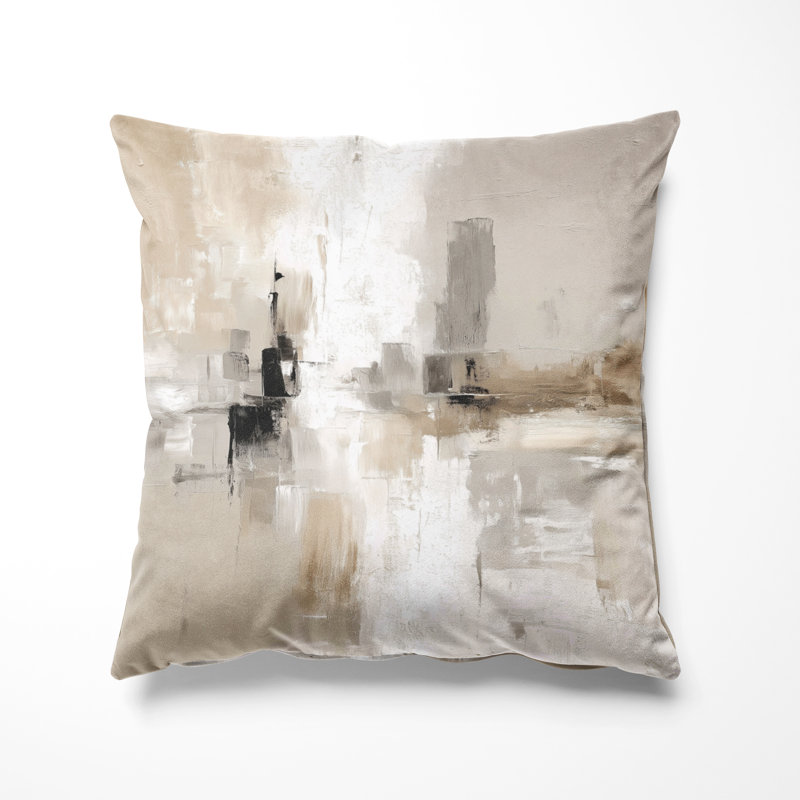 Coussin Brown and Black Brushstroke, H 20 po x l 20 po