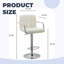 Tabouret de bar pivotant contemporain réglable - Similicuir blanc et chrome