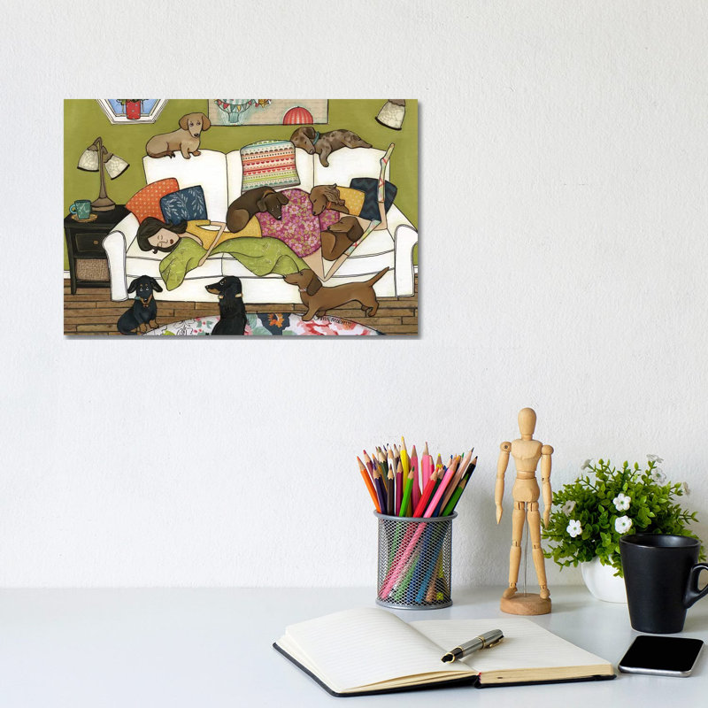 Couch Wieners by Jamie Morath - Wrapped Canvas Print, 20.32 cm H x 30.48 cm W