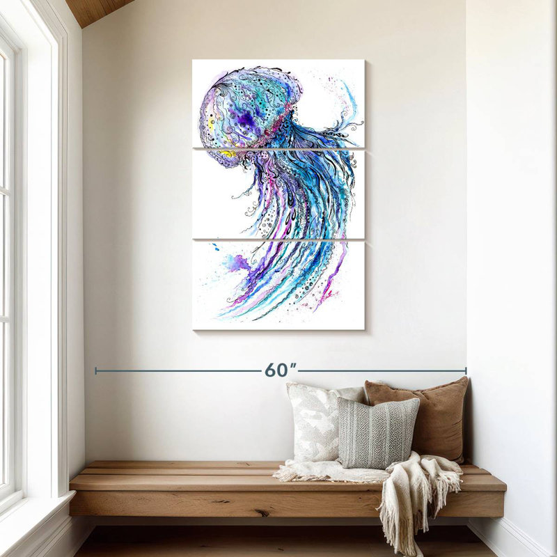 Brampt Vibrant Jellyfish, H 45 po x l 28 po