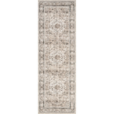 Davi Faded Stain-Resistant Machine Washable Area Rug