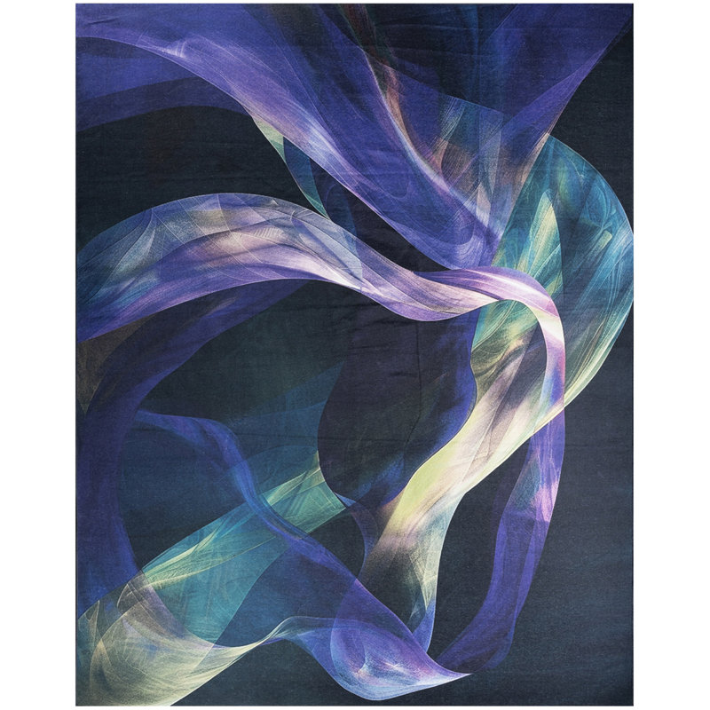 Ivy Bronx Washables Blue Multicolor Modern Indoor Rug, Rectangle 9'2" x 12'