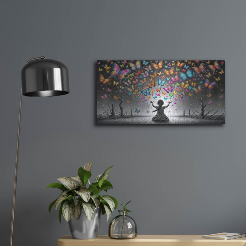 «Vol des papillons» par Rey Klimt, art mural en métal