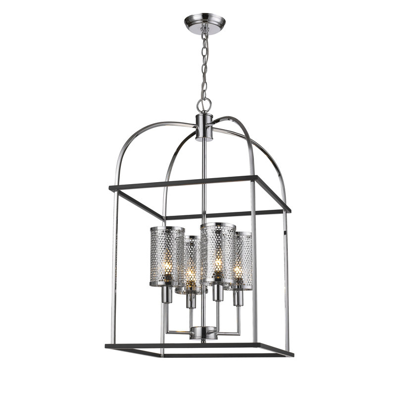 Modern 4 Light Square Lantern Chandelier