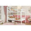 Lit superposé simple au-dessus de simple avec tablettes, lit en bois d'hévéa avec tête de lit à tablettes, barrières de sécurité et échelle, convertible en 2 lits, blanc-223230395