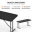 Table pliante étroite 4 pi ， Noir-121100049-121100051