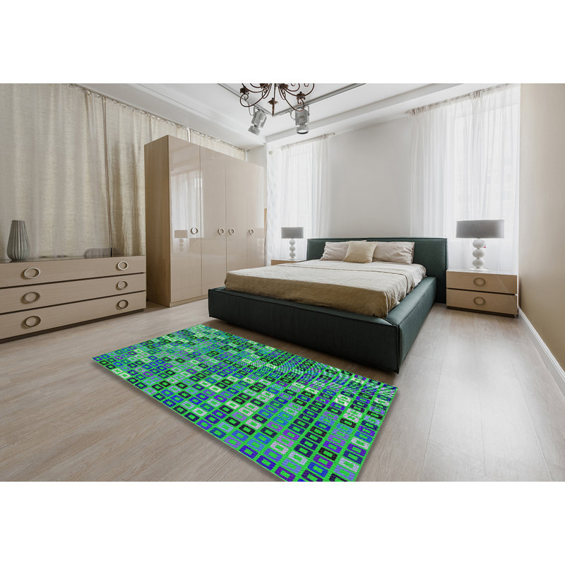 Tapis vert tissé à la machine, Rectangle 4 pi x 6 pi