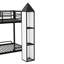 Lit superposé simple en métal avec garde-robe et rangement permanent, noir et blanc-1779439175