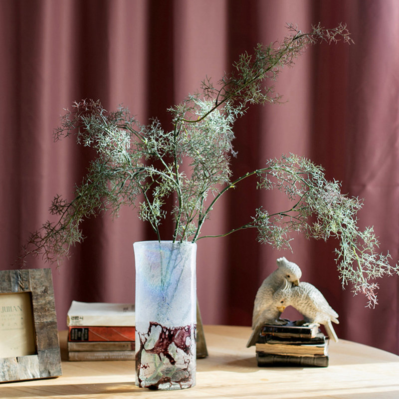 22'' Faux Grass Branch in Glass Jar, Winter Green